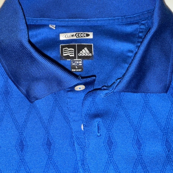 Vintage Adidas Climacool Golf Polo Shirt Blue Diamond Pattern Men’s L | Y2K 2008 - Picture 4 of 11